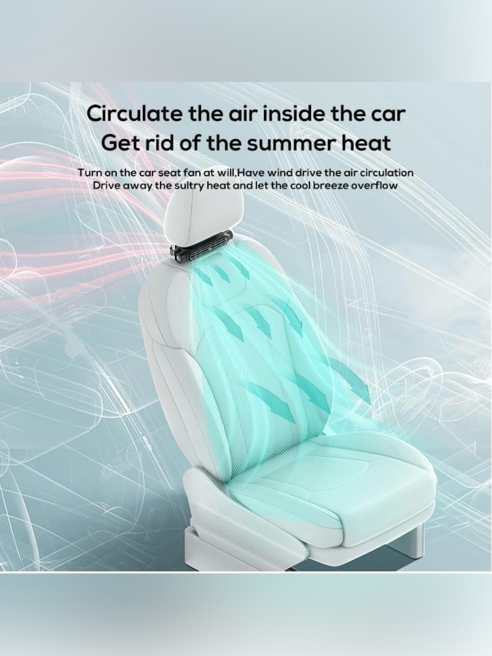 Car Fan for Driver and Passenger's Seat - Mini Portable USB Backseat Cooling - Picture 3 of 9